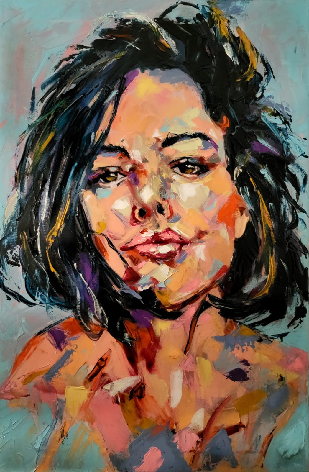 ArteDiAlina.com painting: Dark Eyes, Bright Gaze